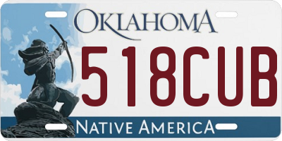 OK license plate 518CUB