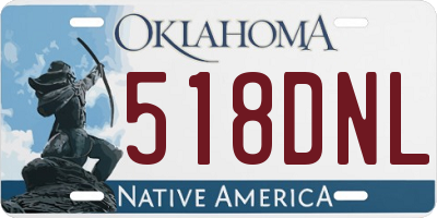 OK license plate 518DNL