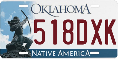 OK license plate 518DXK