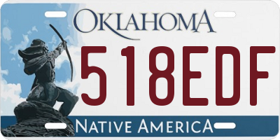 OK license plate 518EDF