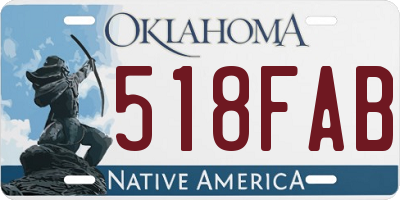 OK license plate 518FAB
