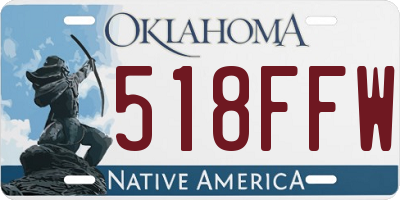 OK license plate 518FFW