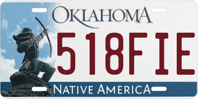 OK license plate 518FIE