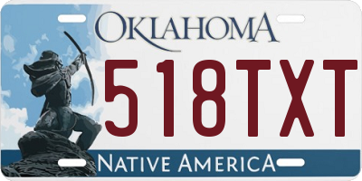 OK license plate 518TXT