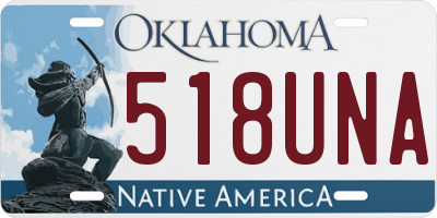 OK license plate 518UNA