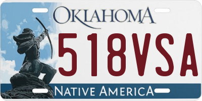 OK license plate 518VSA