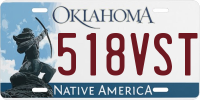 OK license plate 518VST