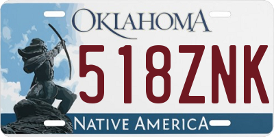 OK license plate 518ZNK