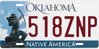 OK license plate 518ZNP