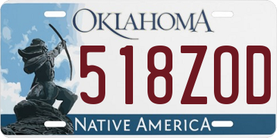 OK license plate 518ZOD