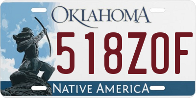 OK license plate 518ZOF