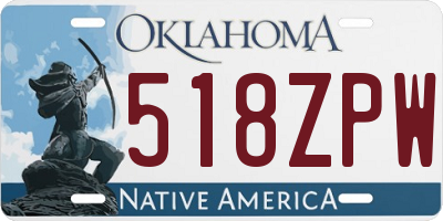 OK license plate 518ZPW