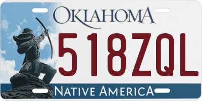 OK license plate 518ZQL