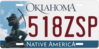 OK license plate 518ZSP
