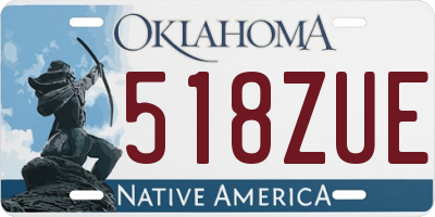 OK license plate 518ZUE