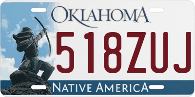 OK license plate 518ZUJ