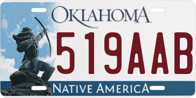 OK license plate 519AAB