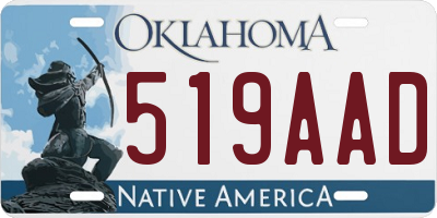 OK license plate 519AAD