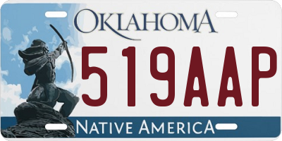 OK license plate 519AAP