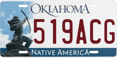 OK license plate 519ACG