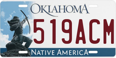 OK license plate 519ACM