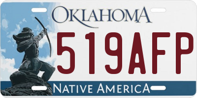 OK license plate 519AFP