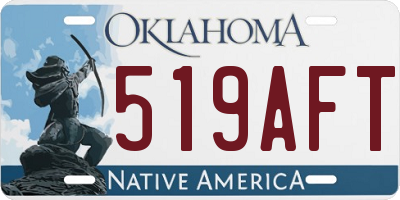 OK license plate 519AFT