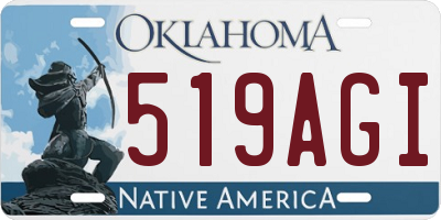 OK license plate 519AGI