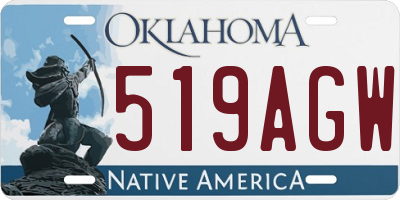 OK license plate 519AGW