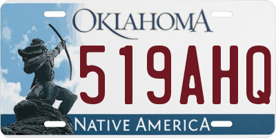 OK license plate 519AHQ