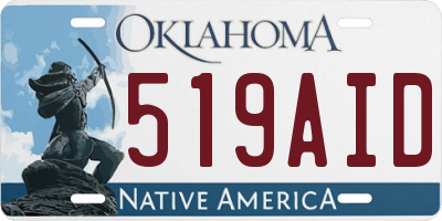 OK license plate 519AID