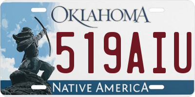 OK license plate 519AIU