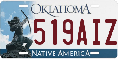 OK license plate 519AIZ