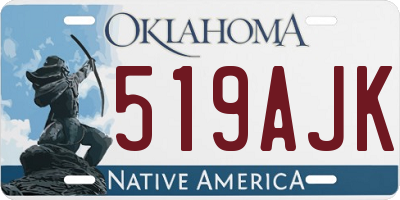 OK license plate 519AJK