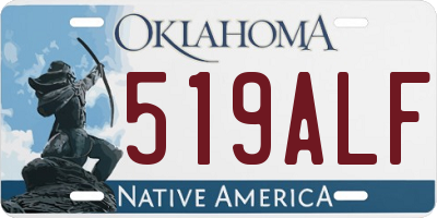 OK license plate 519ALF