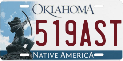 OK license plate 519AST