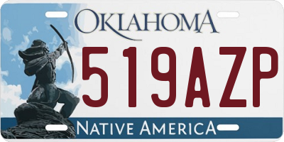 OK license plate 519AZP
