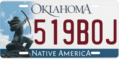 OK license plate 519BOJ