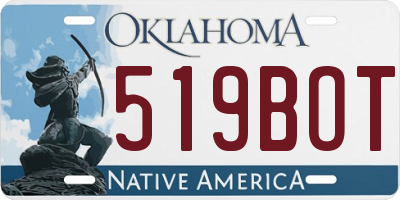 OK license plate 519BOT