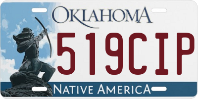 OK license plate 519CIP