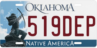 OK license plate 519DEP