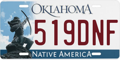 OK license plate 519DNF