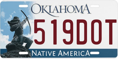 OK license plate 519DOT