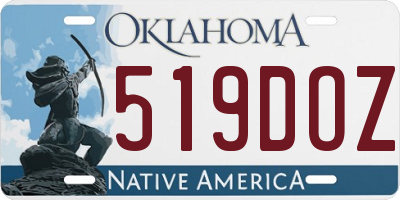 OK license plate 519DOZ
