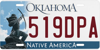 OK license plate 519DPA