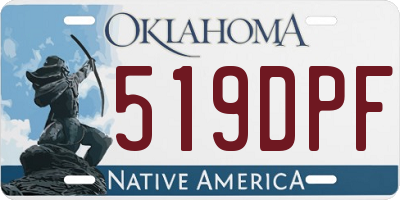 OK license plate 519DPF