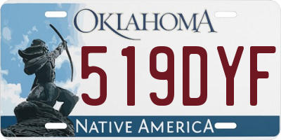 OK license plate 519DYF