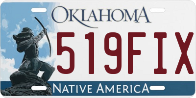 OK license plate 519FIX