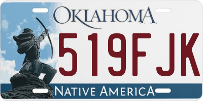 OK license plate 519FJK