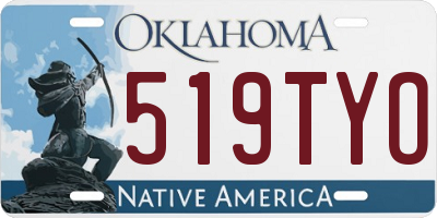 OK license plate 519TYO